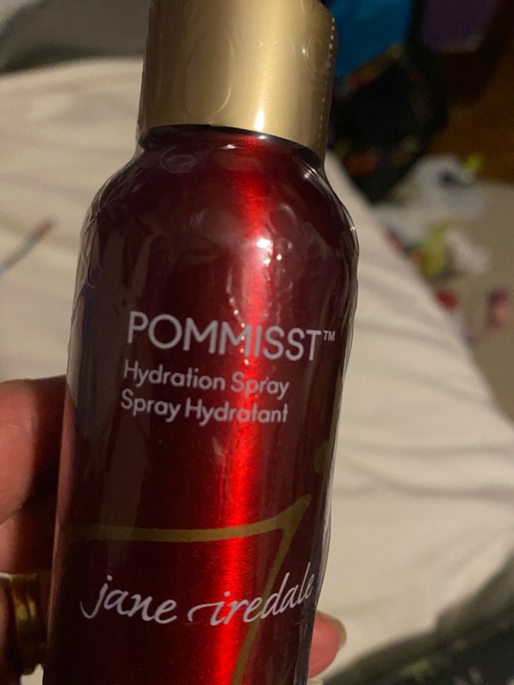 jane iredale POMMISST Hydration Spray in Metallic Red with Gold Cap